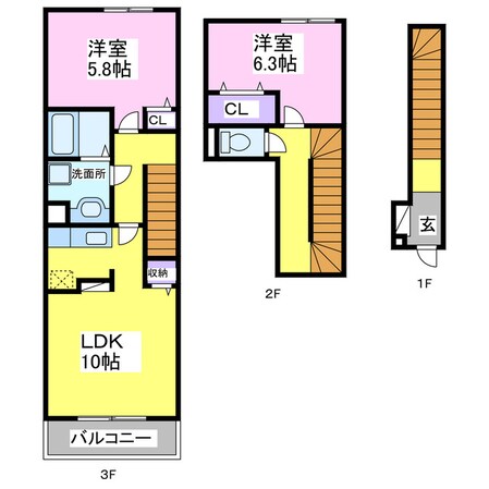 サンヴェール茂原Ⅾの物件間取画像